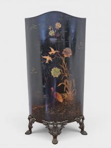 Victorian painted cast iron fire screen – 19th century